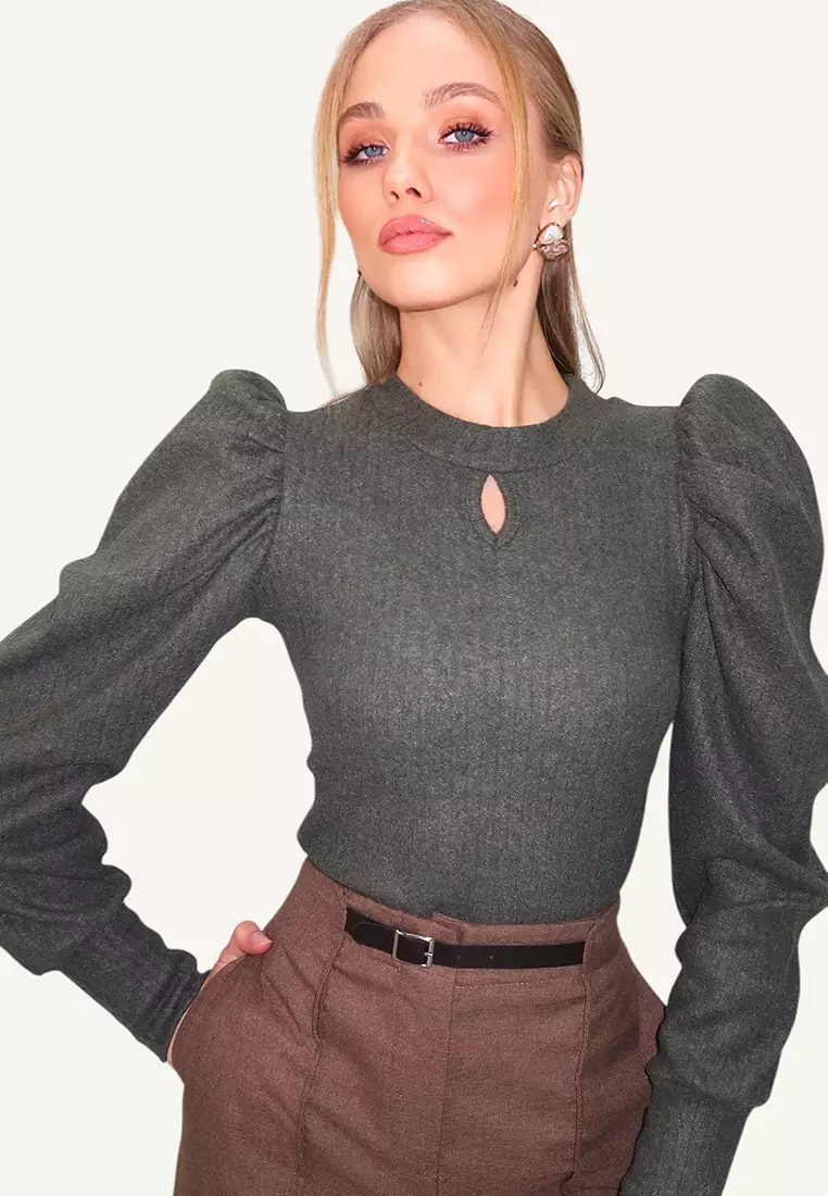 Long Puff Sleeves Top