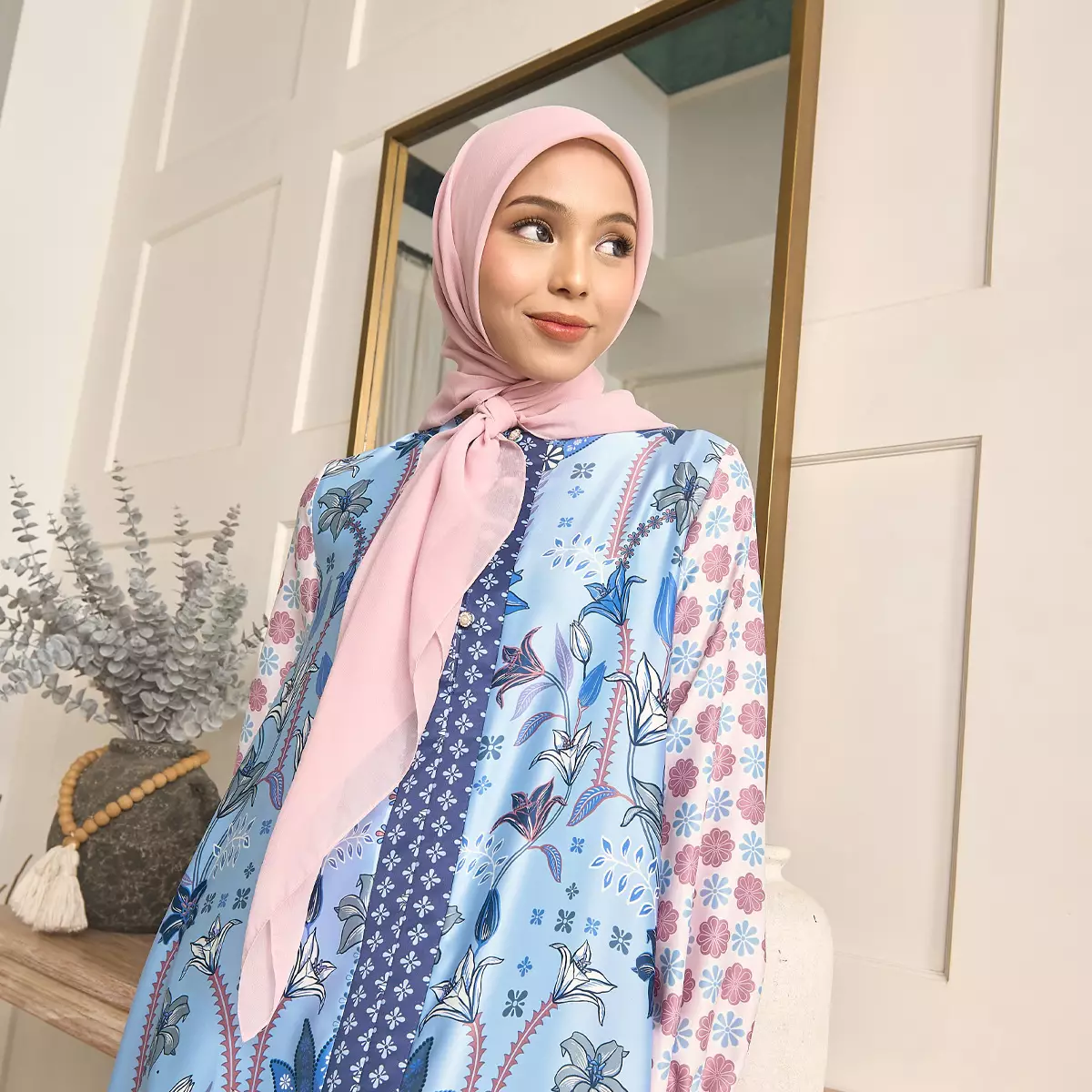[New Collection] ZM Zaskia Mecca - Riolet Blue Pink Gamis Wanita | Primadona Series | Edisi Lilya Raya