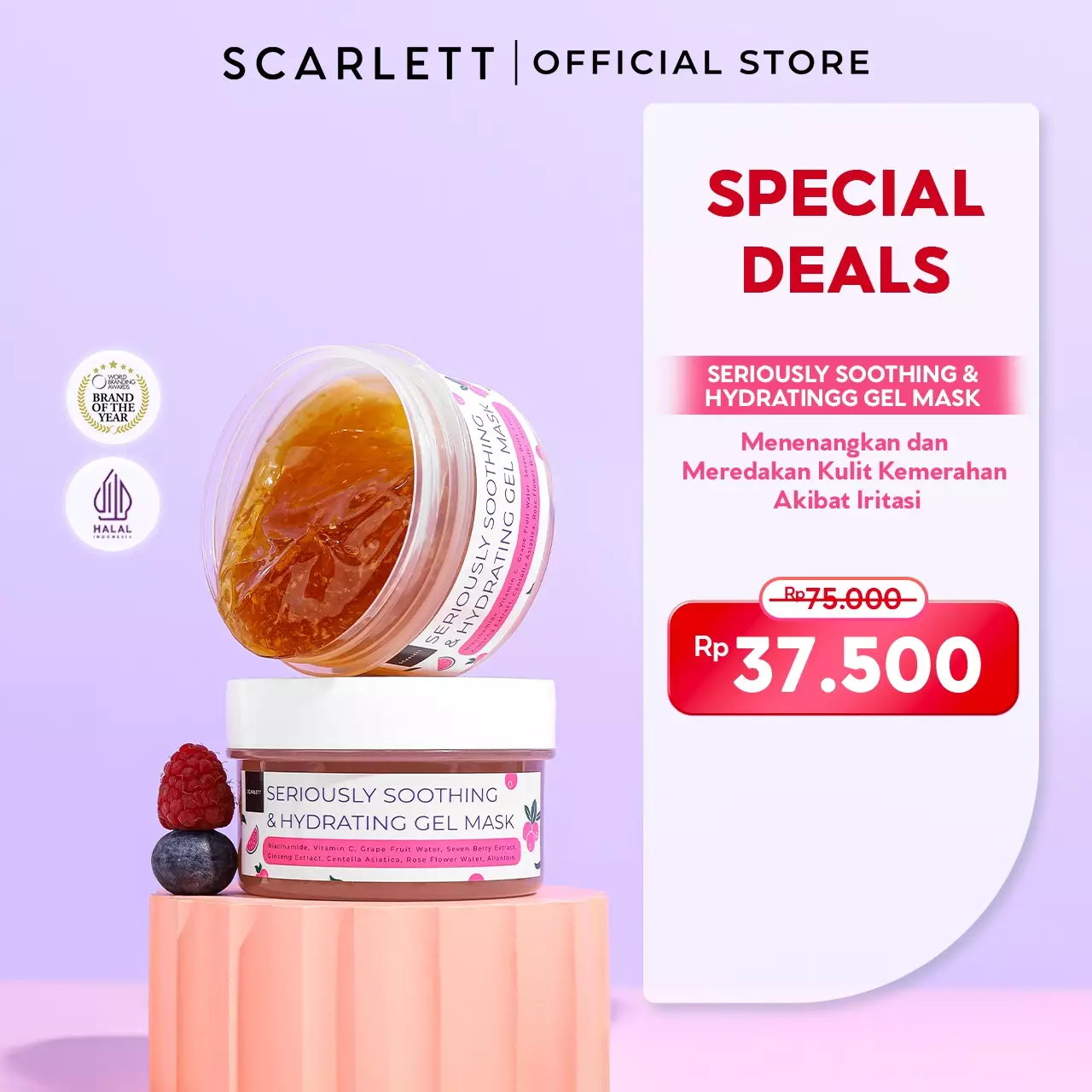 Scarlett Whitening Seriously Soothing & Hydrating Gel Mask