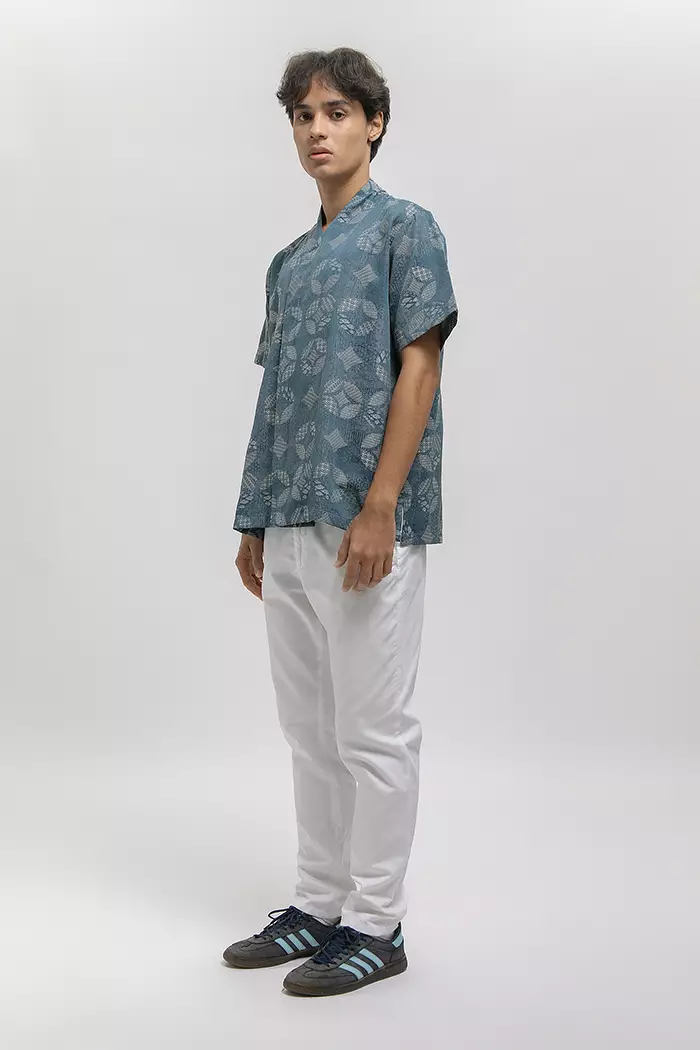 COTTONINK - Atasan Blouse Pria Narendra Kawung Biru Laut #Archipelago2025