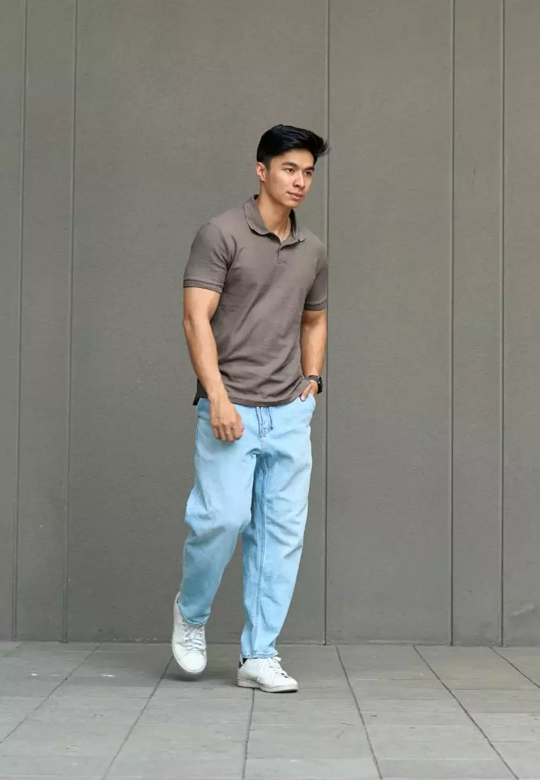 Kale Park Dark Grey 02/ Kaos Polo Pria Lengan Pendek Kerah / Polo Shirt Slim Fit