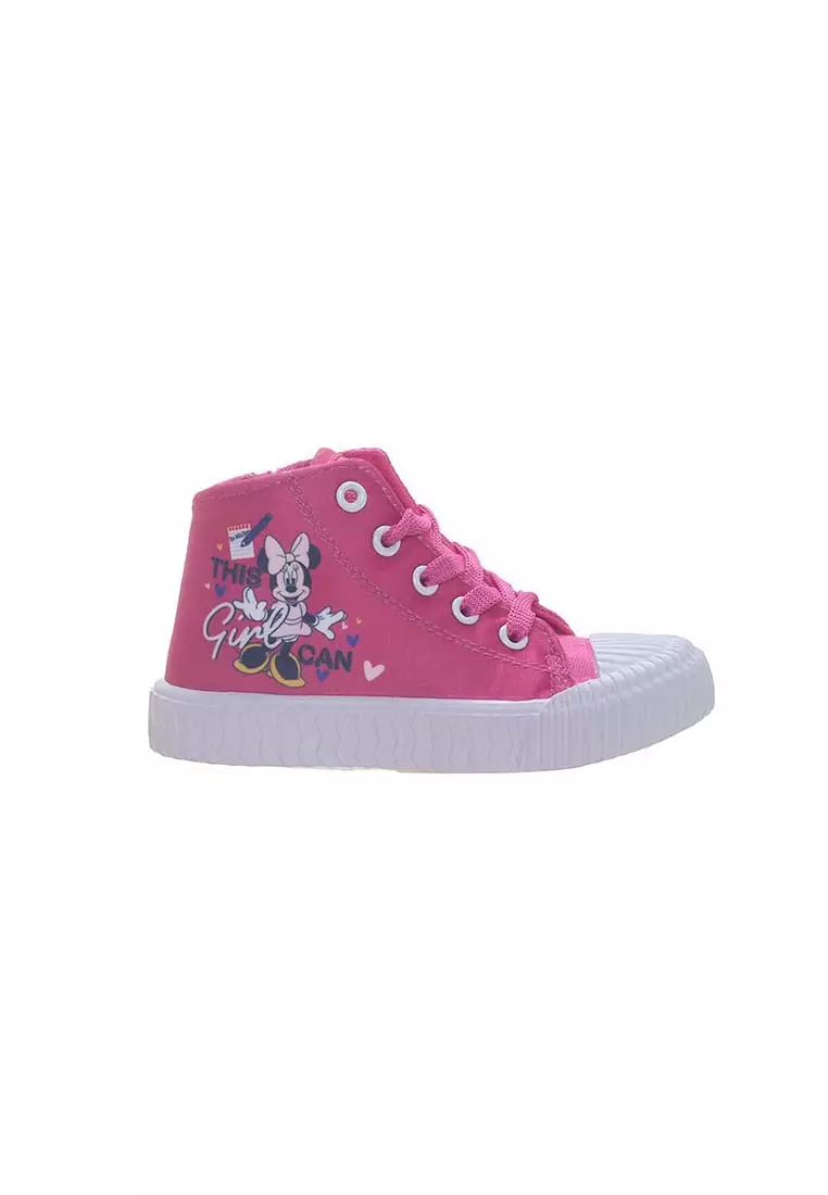 Disney Minnie Sepatu Anak Canvas Hi Cut Minnie Mouse Pink