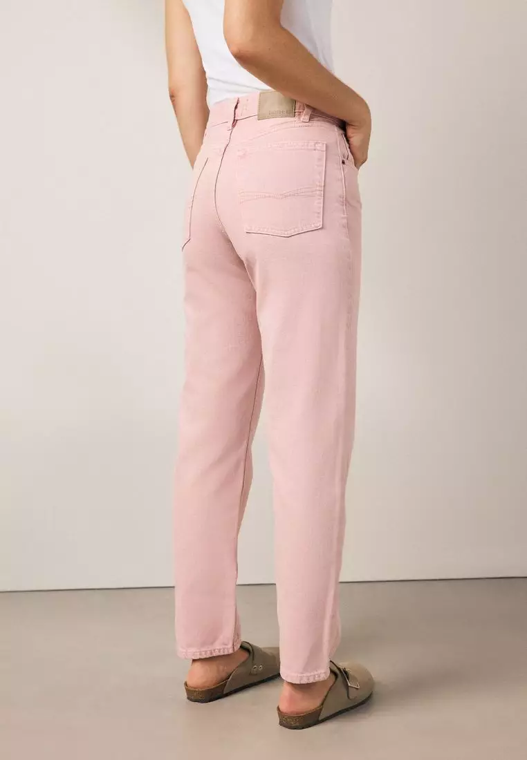 100% Cotton Column Mom Jeans