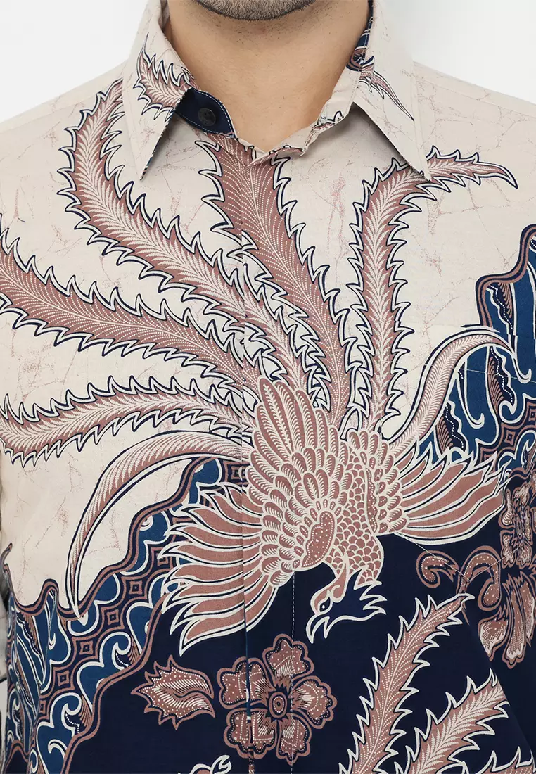 Kemeja Batik Pria Slimfit Kamaswara - Navy