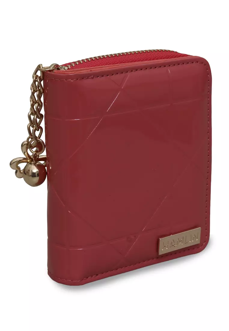 Fisseha Dompet Lipat Wanita Many Slot Mini Wallet Motif Polos Material Leather ORIGINAL - Red