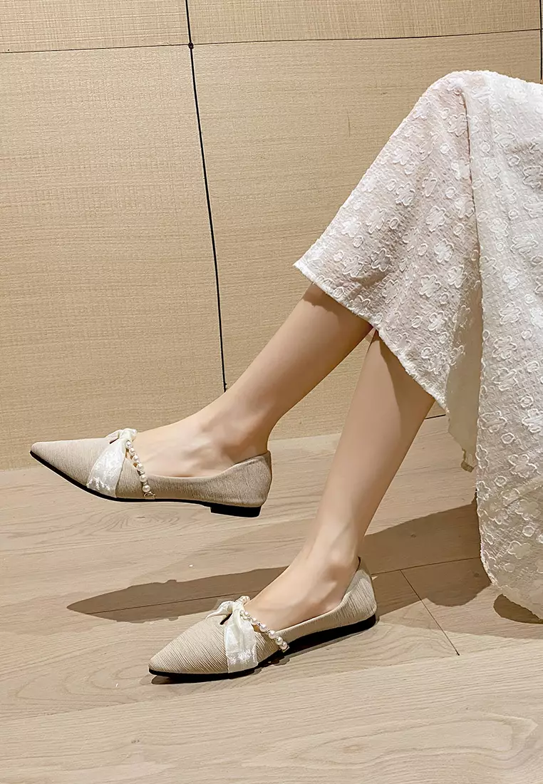 Elegant Pointed Satin Flat Shoes WW07-1