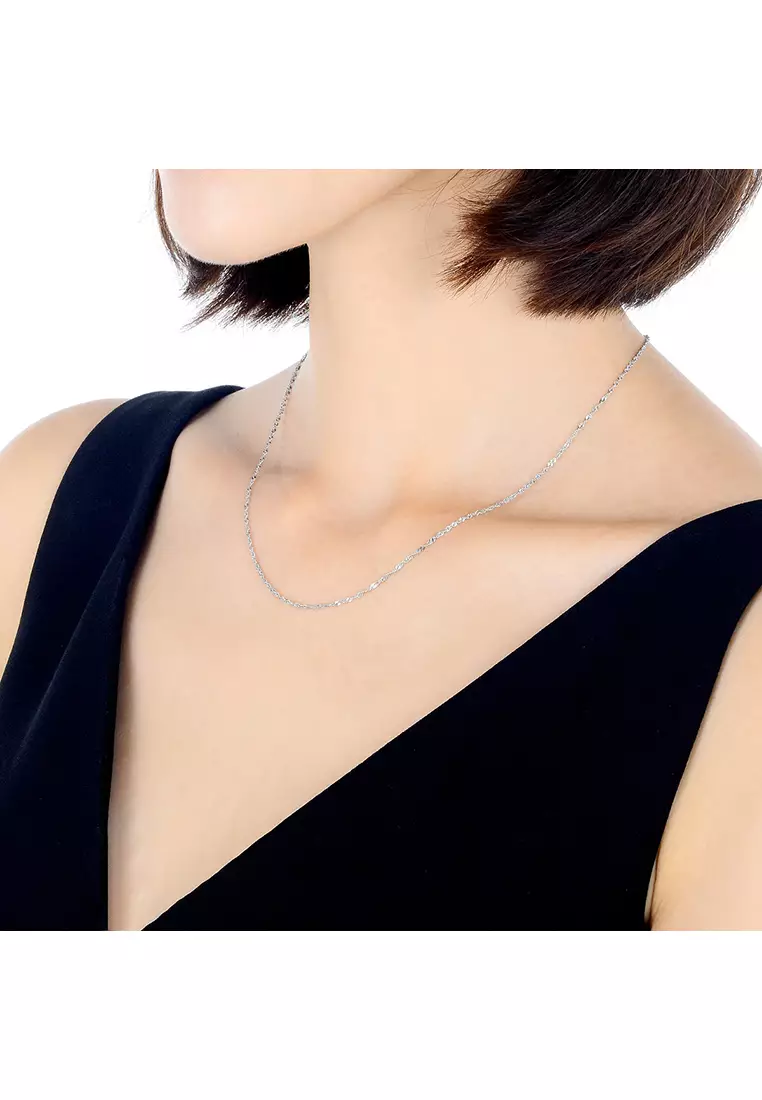 925 Sterling Silver Wave Chain Necklace SR001 (3.40MM, 45CM)