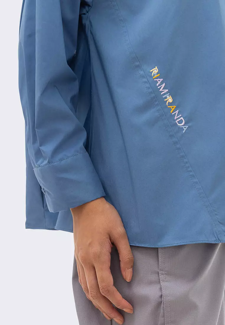 Ria Miranda Steel Blue Ginnie Top