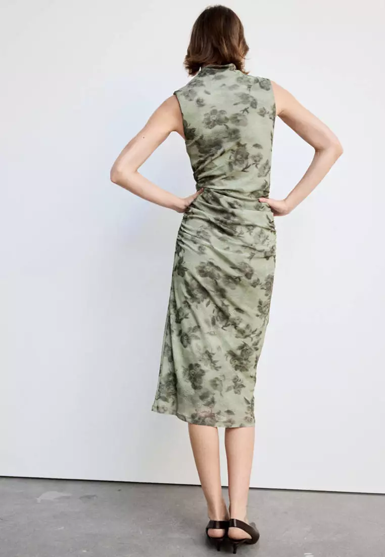 cos jersey midi slip dress Square-Neck Strappy in Black 26211