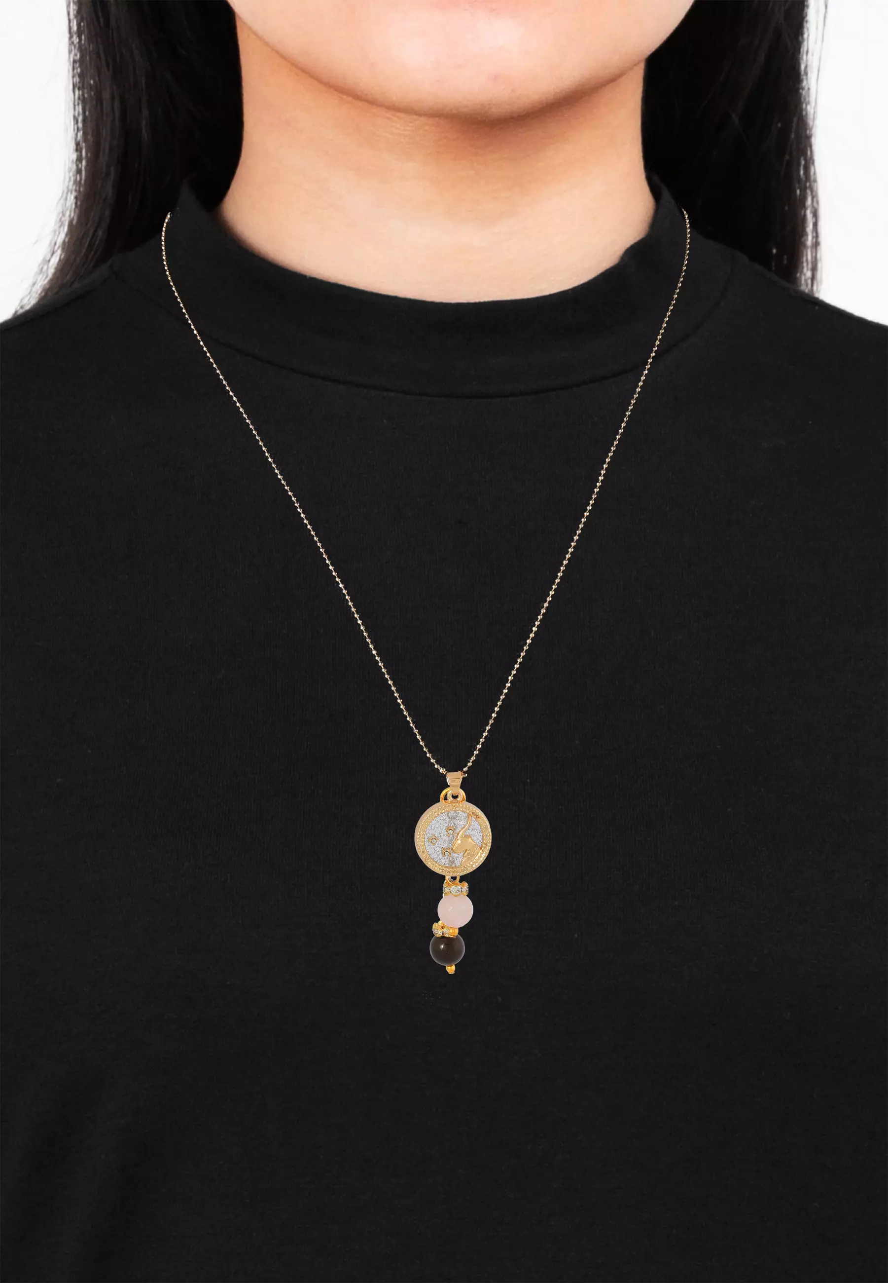 Capricorn with Red Garnet & Rose Quartz