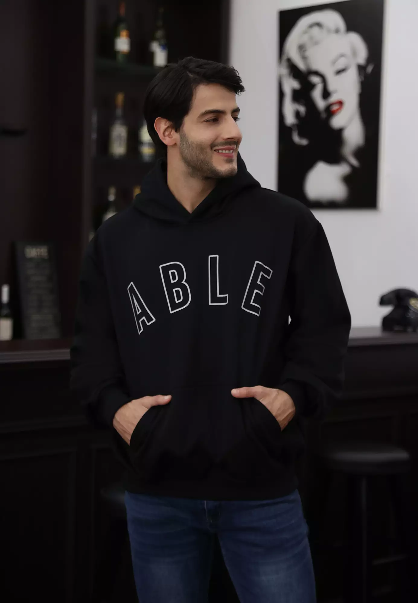 Ryusei Hoodie Boxy Able Full Black