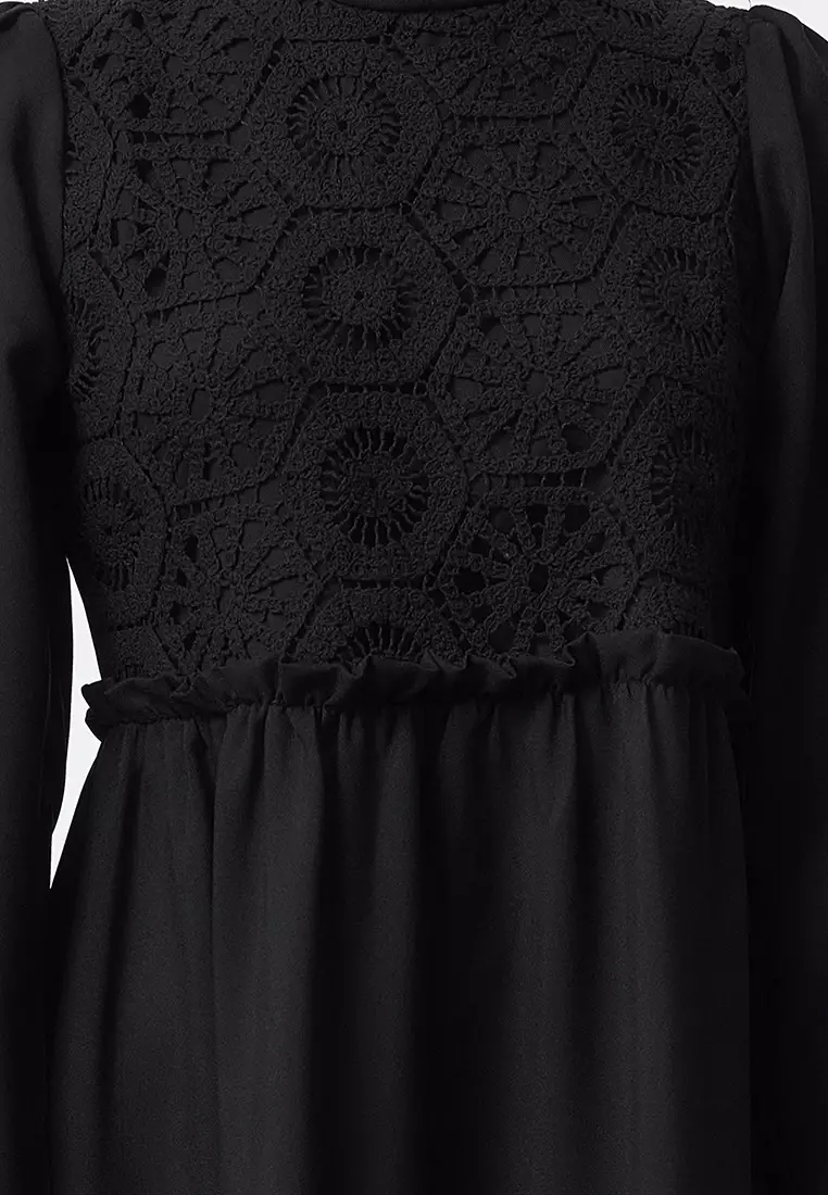 Black Straight Maxi Long Regular Dress