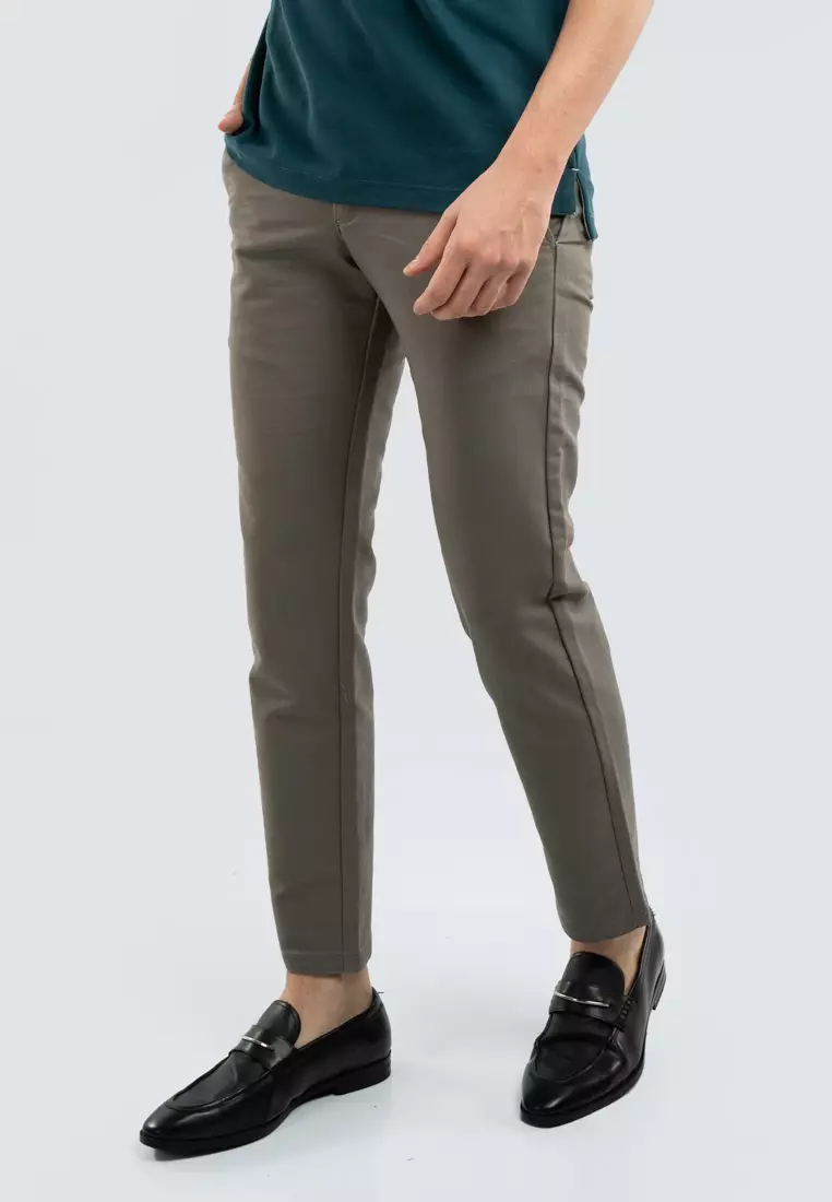 Polo Haus - Men’s Cotton Mix Regular Fit Flat Front Cotton Pant