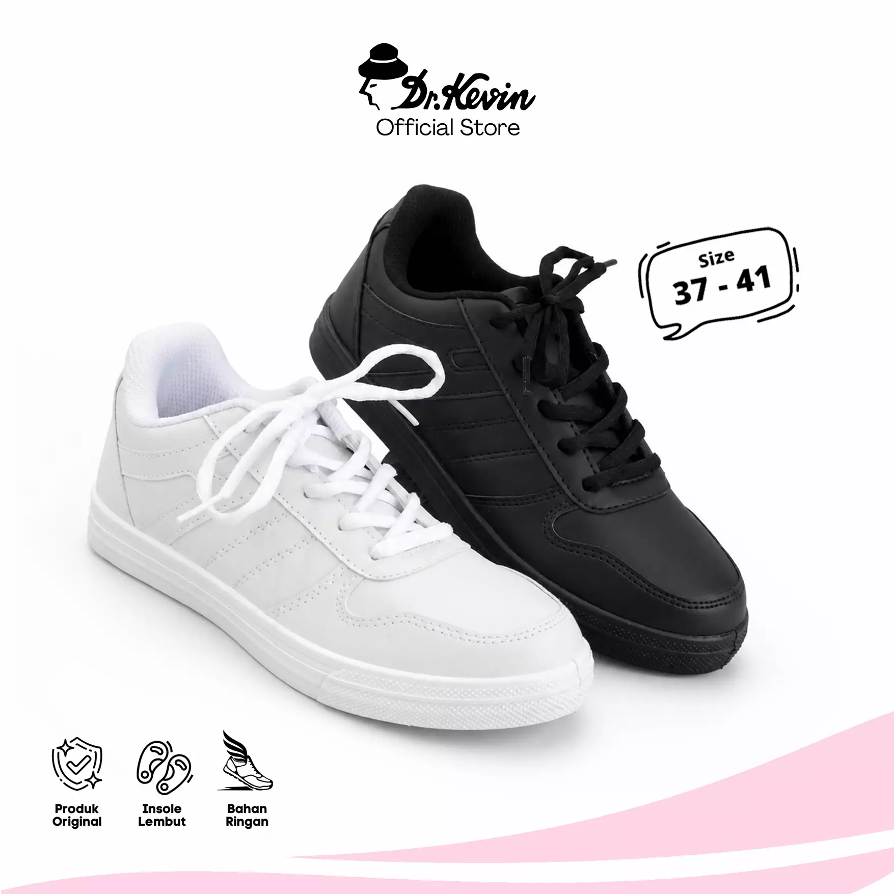Dr. Kevin Sepatu Sekolah Wanita Kets Casual Fashion Trendy Sneaker Kulit 581-017