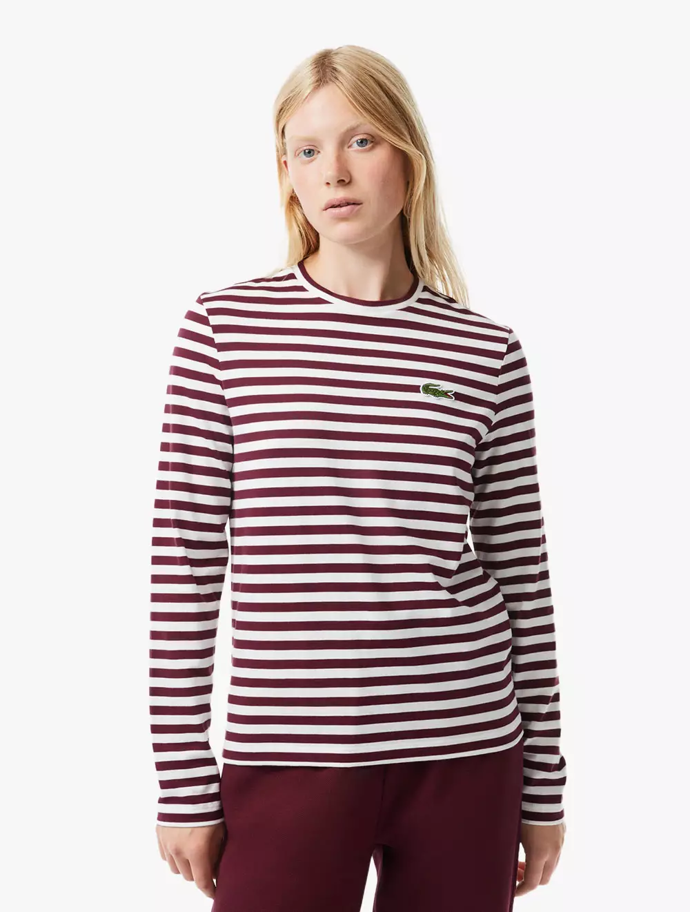 lacoste striped tee