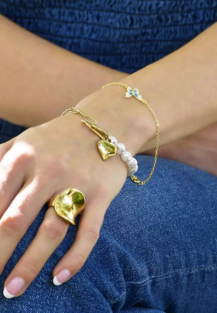 Alice Butterfly Gold Stainless Steel Bracelet