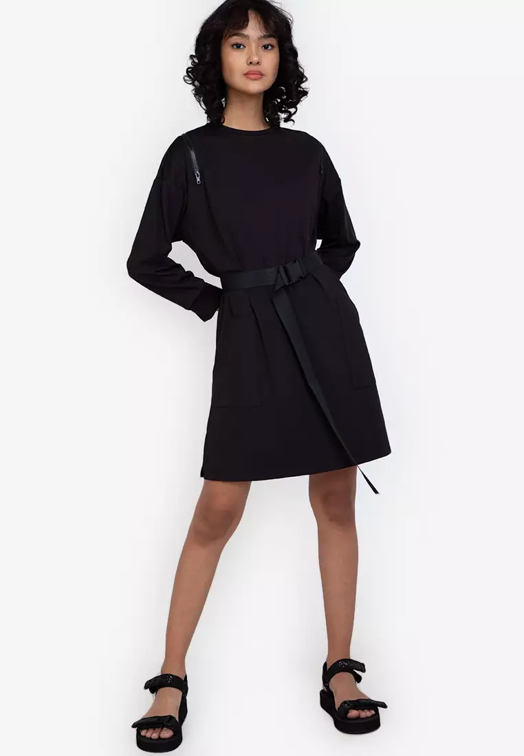 Buy ZALORA BASICS Cold Shoulder Hoodie Dress 2023 Online | ZALORA Singapore