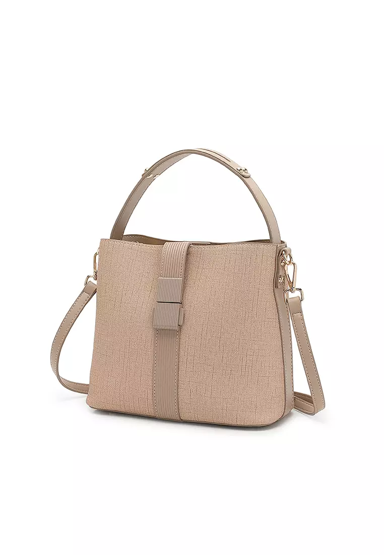 Women's Top Handle Bag / Sling Bag / Crossbody Bag / Shoulder Bag (Tas Tangan Wanita / Tas Selempang Wanita / Tas Bahu Wanita) - Cokelat