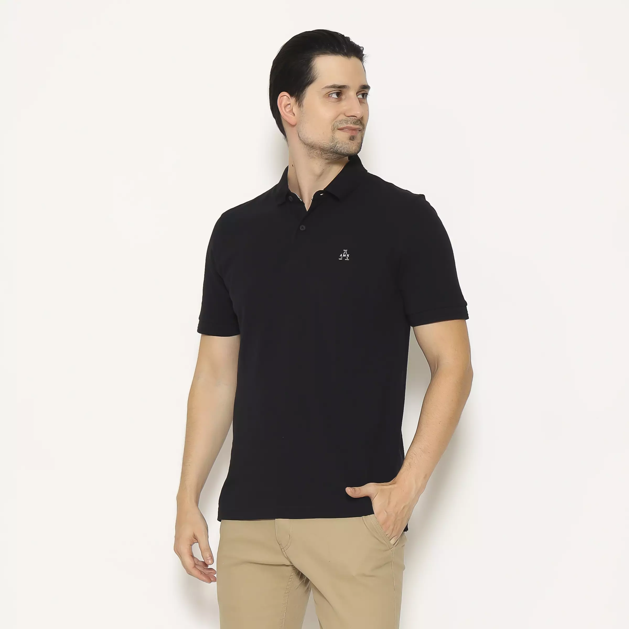 AMK Kaos POLO Solid Lengan Pendek PS ASUKA S/S Black