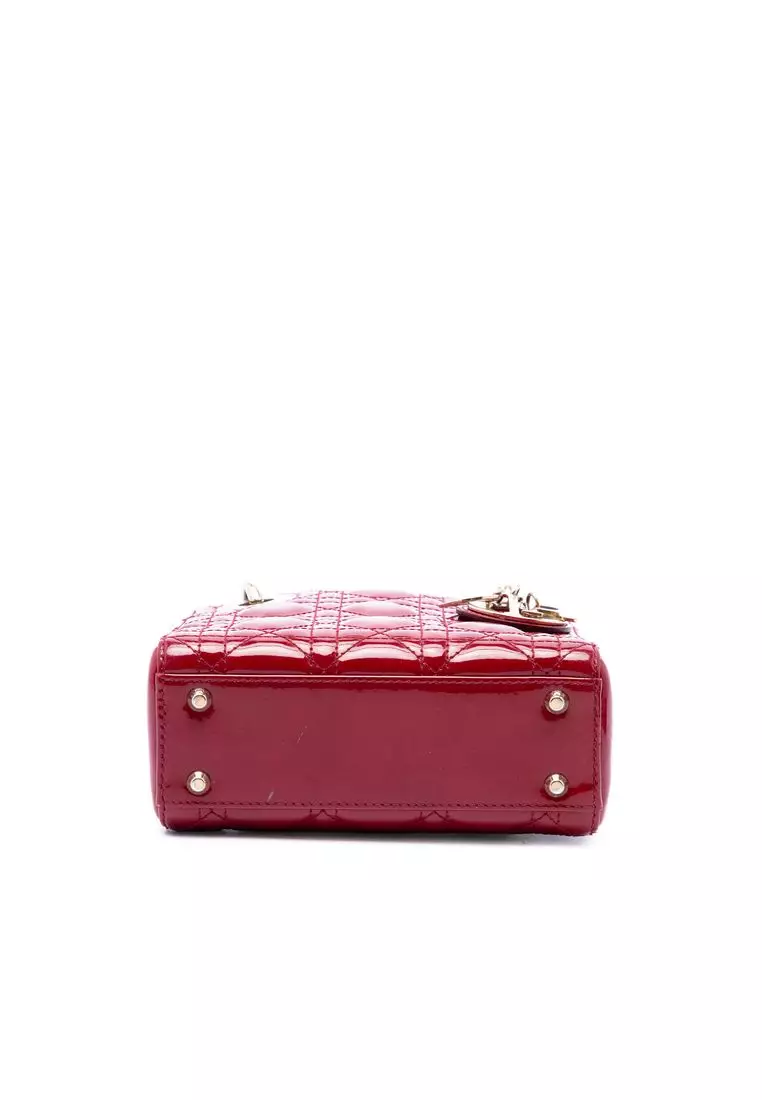 Pre-Loved Dior Mini Patent Cannage Lady Dior