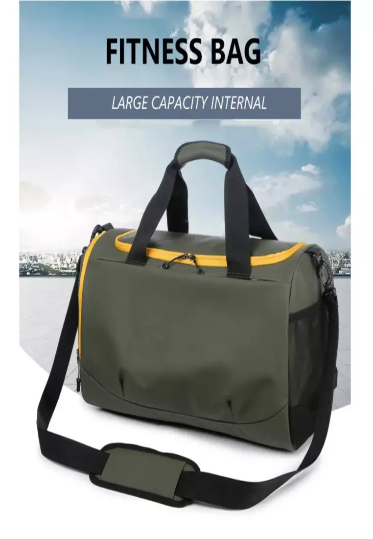 Waterproof Duffel Bag With Shoe Compartment 51x29x25 – Black/Green