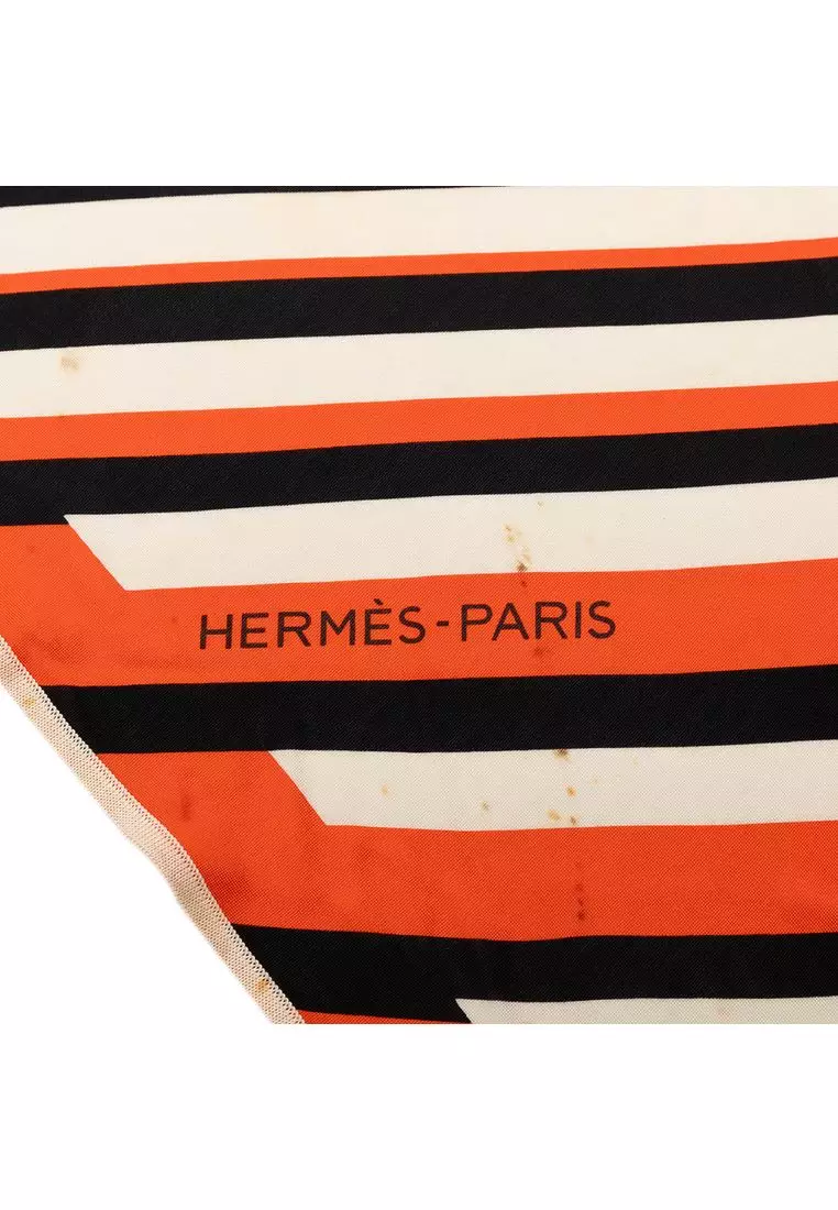 Pre-Loved Hermès Triangular H Au Galop Silk Scarf