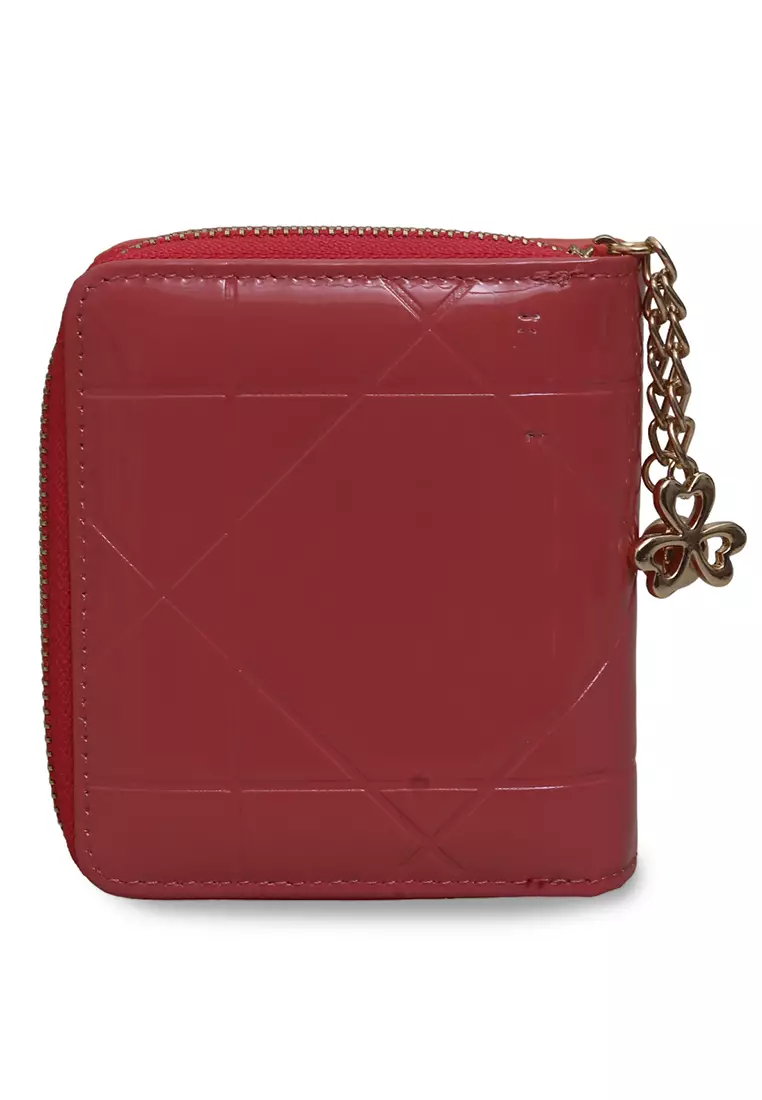 Fisseha Dompet Lipat Wanita Many Slot Mini Wallet Motif Polos Material Leather ORIGINAL - Red