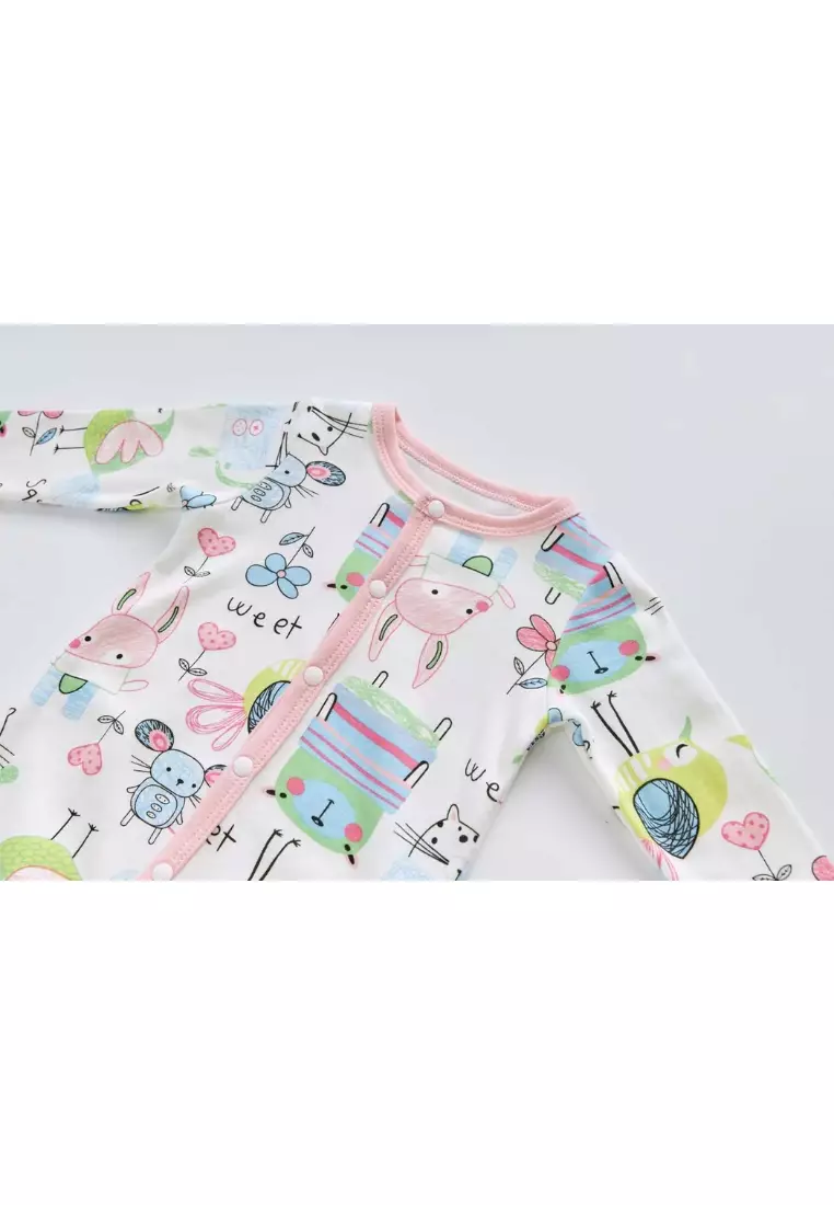 Baby Cotton Sleepsuit Mouse Cat Bunny Bird All In One Jumpsuit Feet Cover