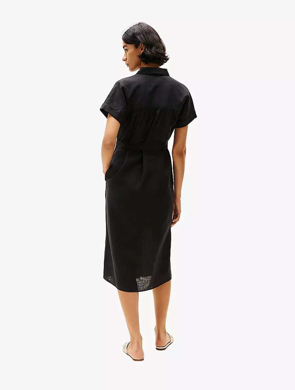 Tommy Hilfiger - Pure Linen Midi Shirt Dress - Black