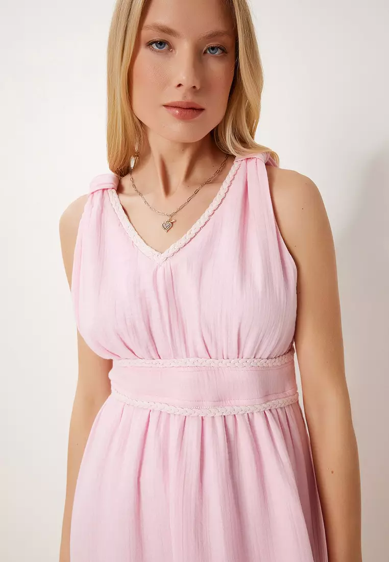 Knitted Striped Summer Linen Dress