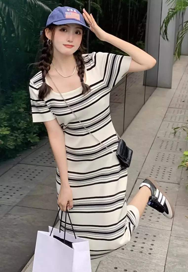 Korean striped dress top