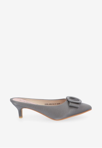 Buy Carlo Rino Dark Grey 2 Pointed Toe Ring O Bow Slip On Online On Zalora Singapore