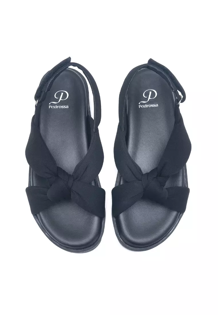 Karin Flat Sandal with Slingback in Black