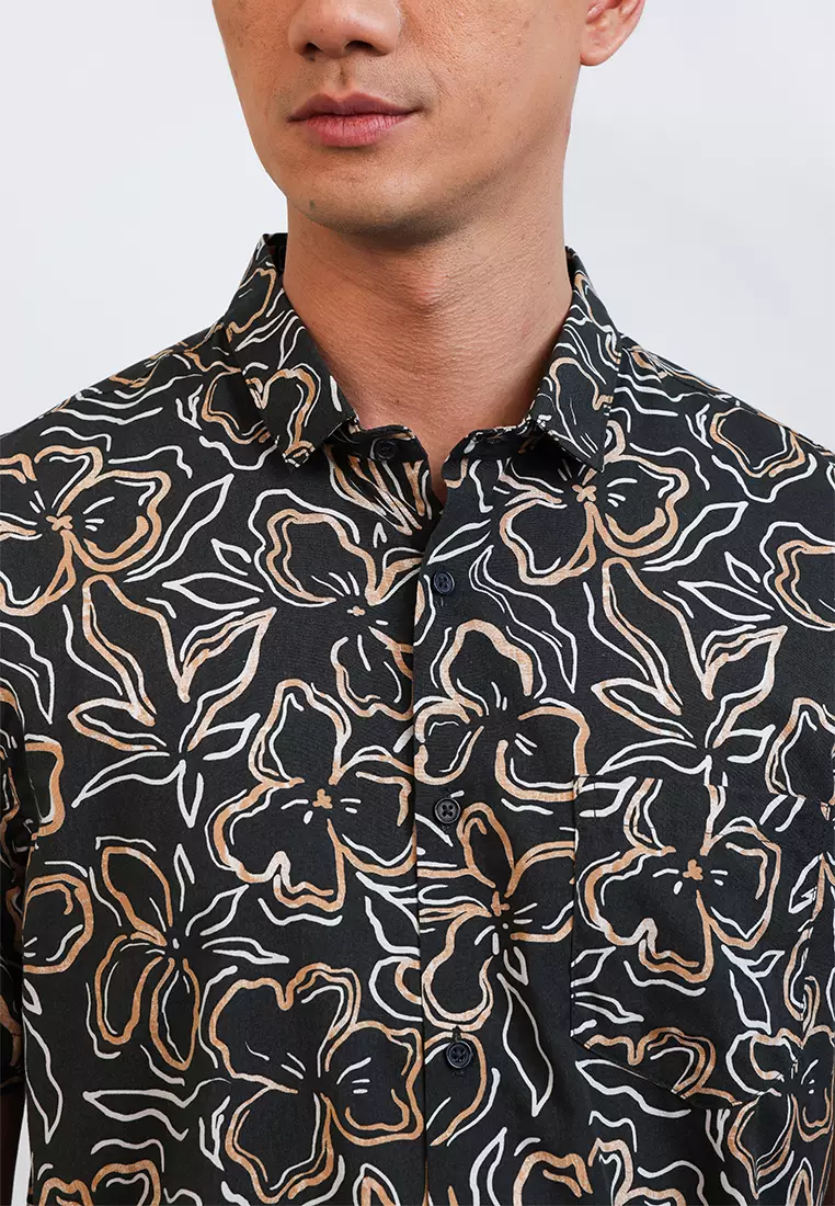 MOC Kemeja Lengan Pendek Pria NICHO - GREEN