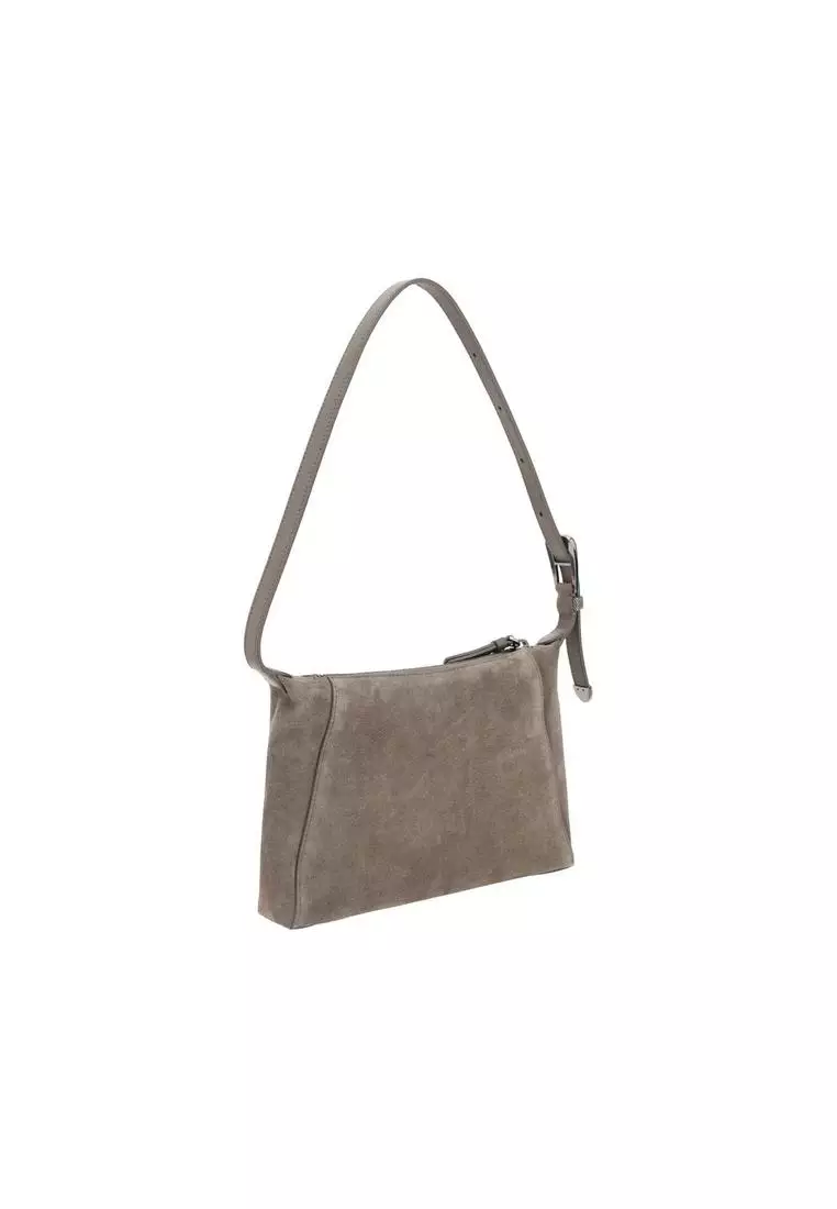 Brunello Cucinelli Suede Shoulder Bag with Adjustable Strap