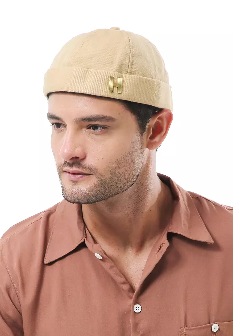 Kai Topi Peci Miki Hat Polos Pria Wanita Uniqe Design Material Cotton ORIGINAL - Cream