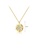 Glamorousky white 925 Sterling Silver Plated Gold Simple Fashion Star Pattern Geometric Round Pendant with Cubic Zirconia and Necklace A320AACE24EC20GS_2