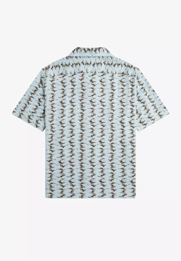 Buy Fred Perry Fred Perry M9899 Abstract Print Revere Collar Shirt ...