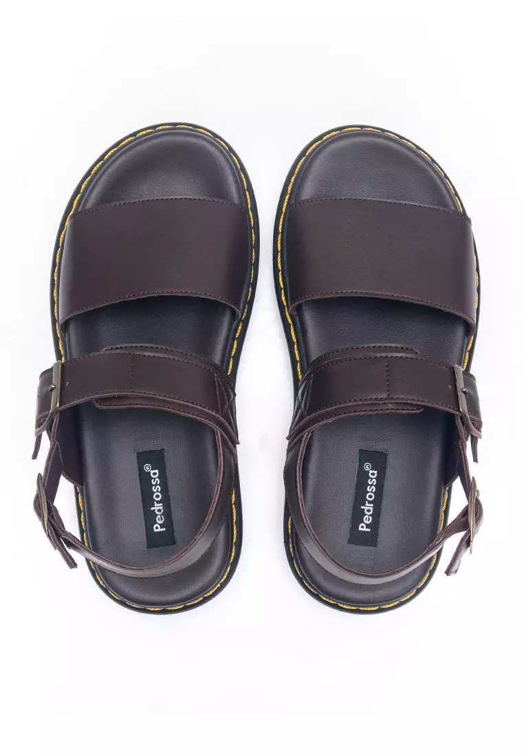 Laurel Platform Flat Sandals in Mahogany