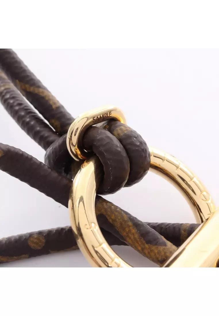 Pre-Loved Louis Vuitton Collier toggle monogram necklace PVC GP Brown gold