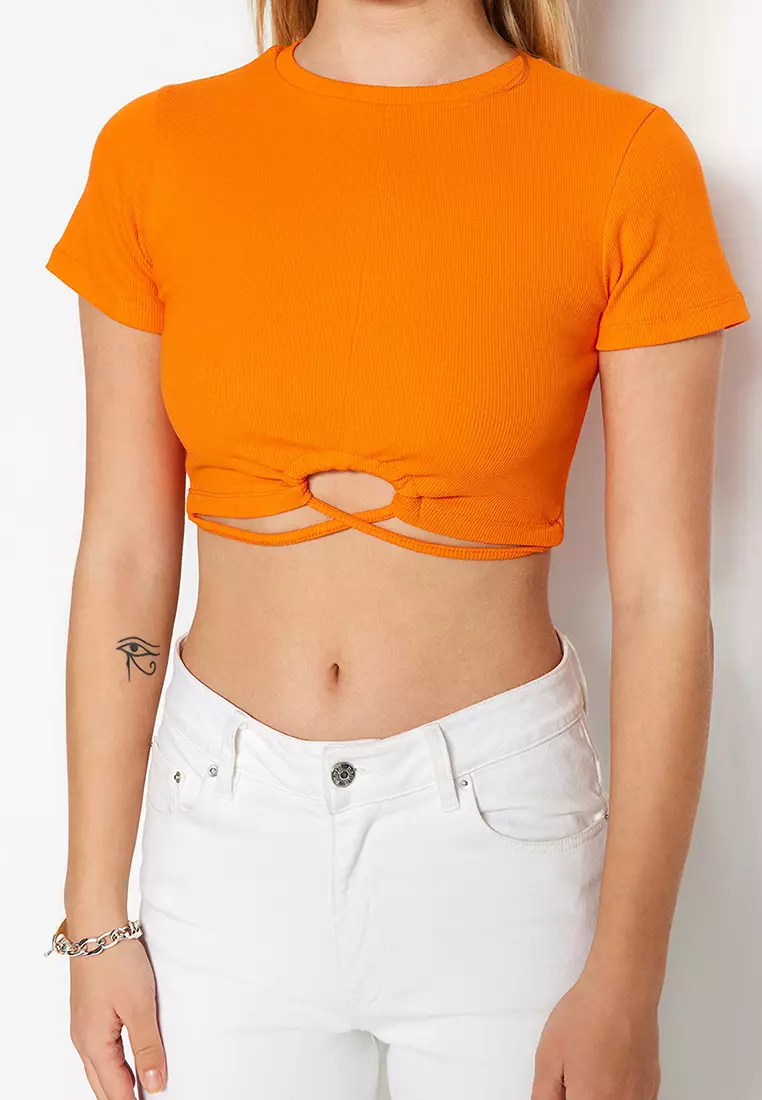 Trendyol Collection Crop top - Orange - Fitted - Picks for Less UAE