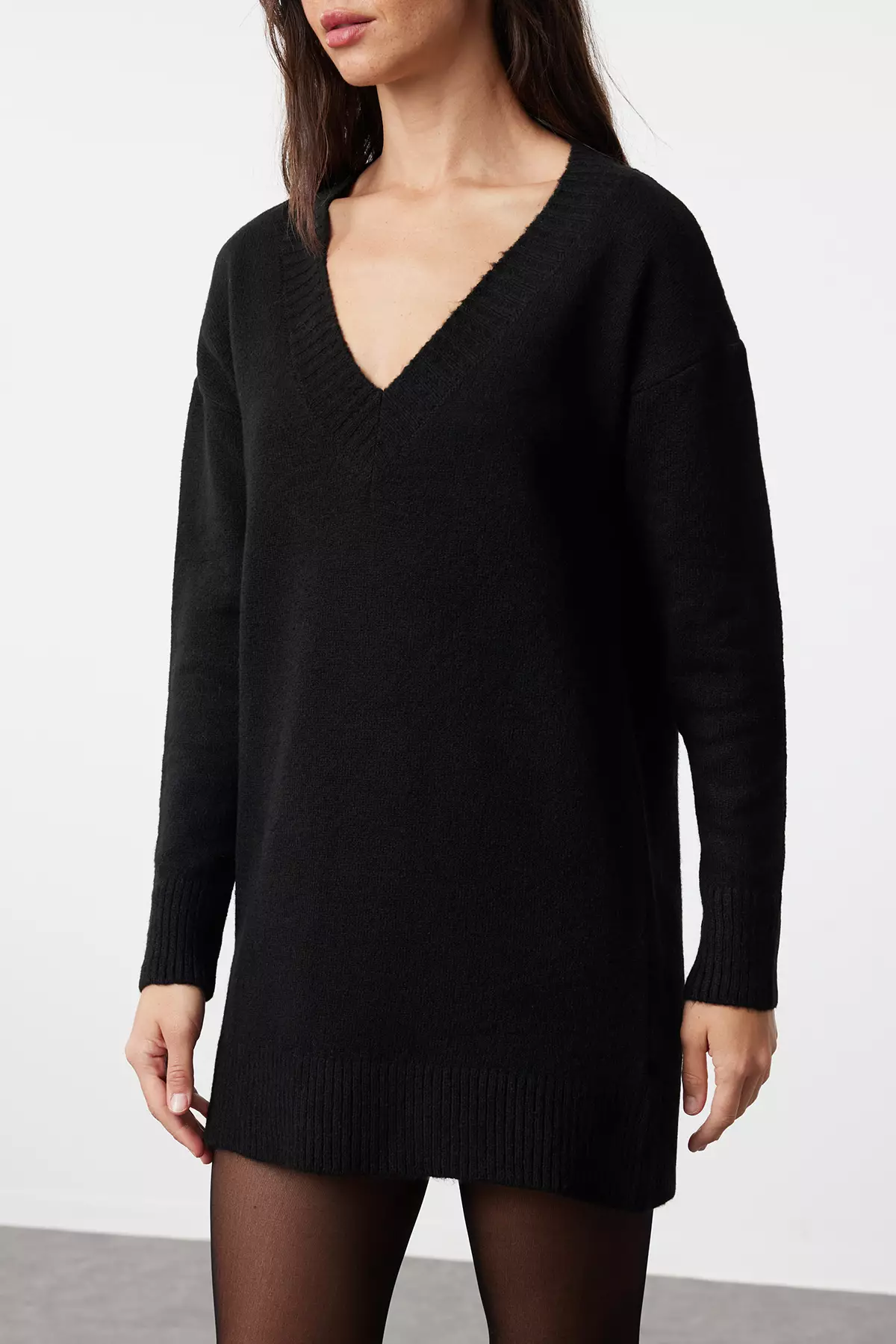 V-Neck Knit Dress