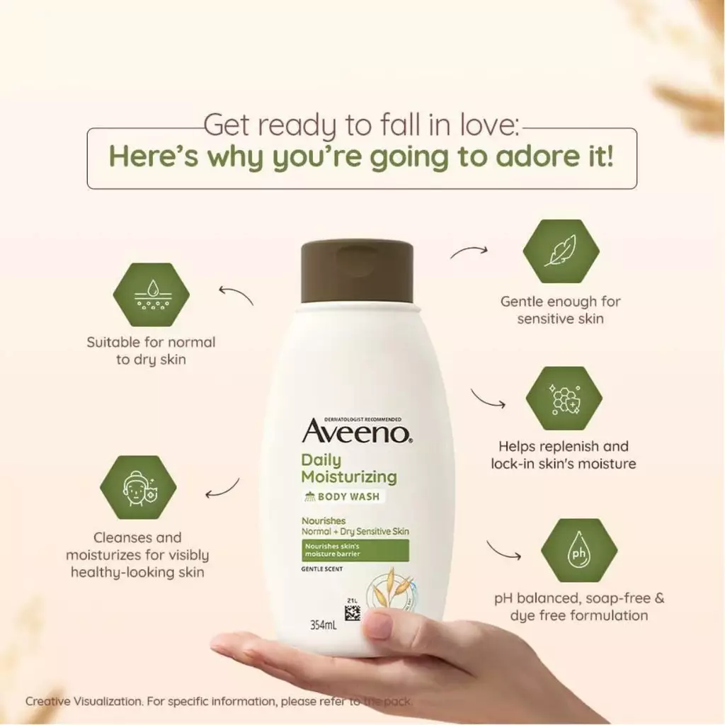 Aveeno® Daily Moisturizing Body Wash 354ml - Sabun Mandi Melembapkan Kulit Kering dan Sensitif BPOM