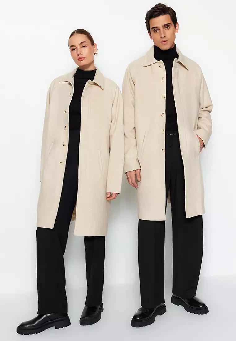 Unisex Wool Blend Winter Coat