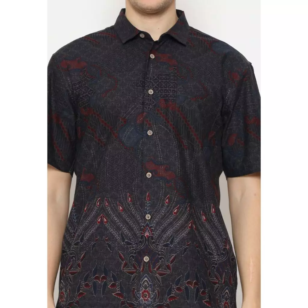 AMK Kemeja Pria Batik Lengan Pendek SHB Sambara S/S Grey