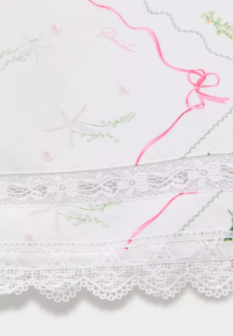 Buy Pomelo High Waist A-Line Mini Skirt Scallop Border Print - White ...