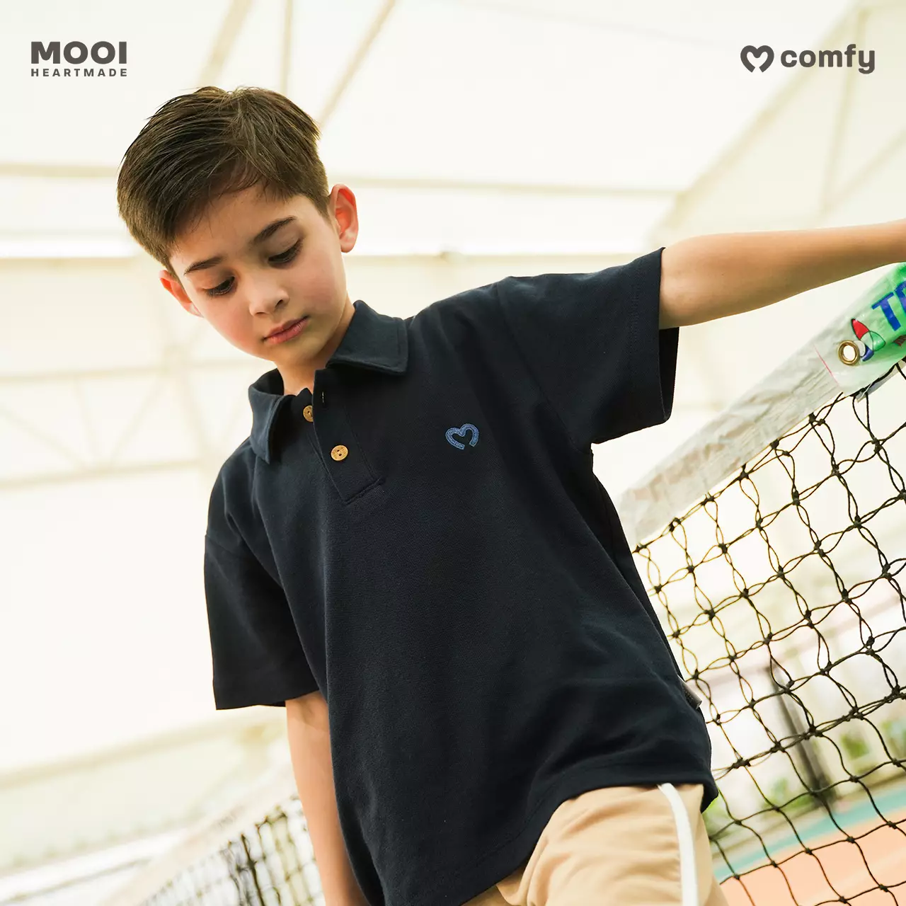 Mooi Kemeja Anak Laki-Laki Comfy Polo Basic - Navy