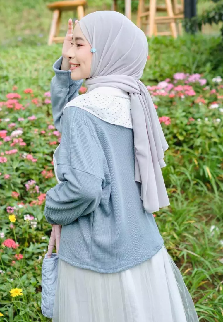 Kyuti Coquette Tops - Medium Gray M18808 R59S2