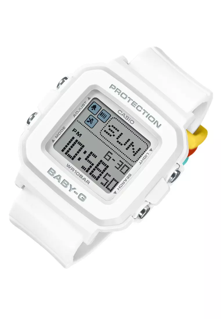 Casio BGD10L - Orologio digitale Baby-G + Plus, bianco, Casual