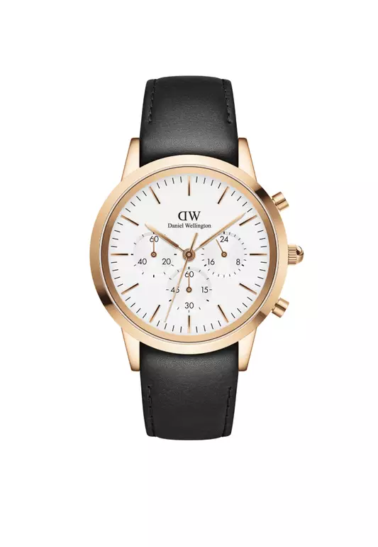 Iconic Chronograph 42mm Sheffield Rose gold White DW watches for men - Men's watch - Male watch Stainless steel strap